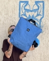 paper backpack blue