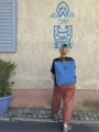 paper backpack blue