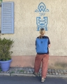 paper backpack blue