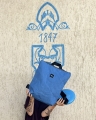 paper backpack blue