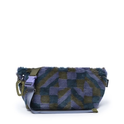Torba typu Jamnik, rozmiar mikro, futro patchwork